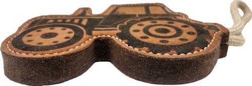 Show full view: Advance Pet Product Tuff Toy Leather & Wool Tractor Tough Dog Chew Toy, Brown slide 3 of 4