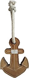 Advance Pet Product Tuff Toy Leather & Wool Nautical Anchor Tough Dog Chew Toy, Brown