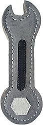 Advance Pet Product Tuff Toy Leather & Wool Mechanics Wrench Tough Dog Chew Toy, Grey
