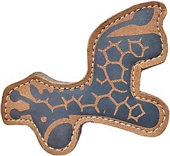 Advance Pet Product Tuff Toy Leather & Wool Giraffe Tough Dog Chew Toy, Brown