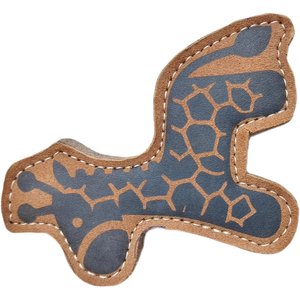 Advance Pet Products Tuff Toy Leather & Wool Giraffe Tough Dog Chew Toy, Brown