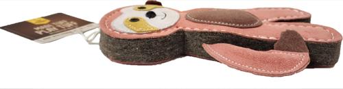 Show full view: Advance Pet Product Tuff Toy Leather & Wool Sloth Tough Dog Chew Toy, Pink slide 2 of 4