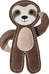 Advance Pet Product Tuff Toy Leather & Wool Sloth Tough Dog Chew Toy, Brown