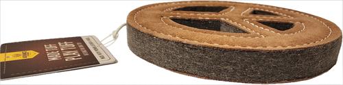 Show full view: Advance Pet Product Tuff Toy Leather & Wool Peace Sign Tough Dog Chew Toy, Brown slide 3 of 4