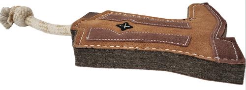 Show full view: Advance Pet Product Tuff Toy Leather & Wool Cowboy Boot Tough Dog Chew Toy, Brown slide 3 of 4