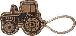 Advance Pet Product Tuff Toy Leather & Wool Tractor Tough Dog Chew Toy, Brown