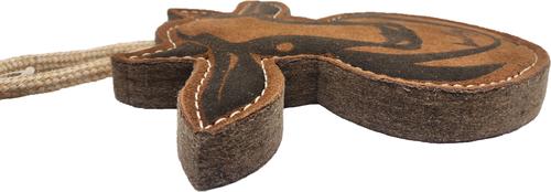 Show full view: Advance Pet Product Tuff Toy Leather & Wool Bully Tough Dog Chew Toy, Brown slide 2 of 3