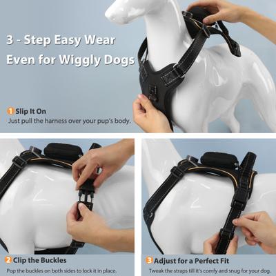 Show full view: MEGAPAWS USB Rechargeable LED Light-Up Dog Harness, Large, Yellow slide 7 of 9