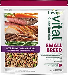 Freshpet Healthy & Natural Small Breed Non-GMO Beef, Turkey & Lamb Fresh Dog Food, 1-lb bag, case of 6 slide 2 of 8