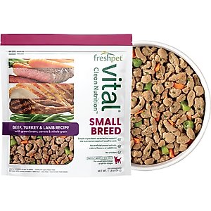 Freshpet Healthy & Natural Small Breed Non-GMO Beef, Turkey & Lamb Fresh Dog Food, 1-lb bag, case of 6