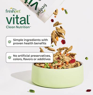 Show full view: Freshpet Vital Chicken Recipe Grain-Free Small Breed Fresh Dog Food, 1-lb bag, case of 6 slide 7 of 10