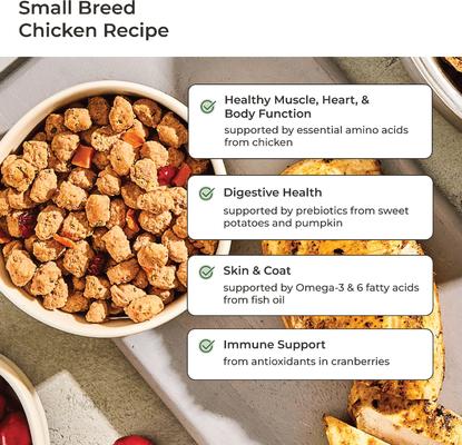 Show full view: Freshpet Vital Chicken Recipe Grain-Free Small Breed Fresh Dog Food, 1-lb bag, case of 6 slide 6 of 10