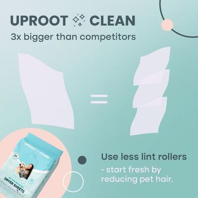 Show full view: Uproot Clean Pet Hair Reducing Dryer Sheets, 50 Sheets slide 3 of 9