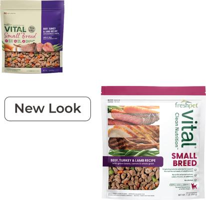 Show full view: Freshpet Healthy & Natural Small Breed Non-GMO Beef, Turkey & Lamb Fresh Dog Food, 1-lb bag, bundle of 12  slide 3 of 11