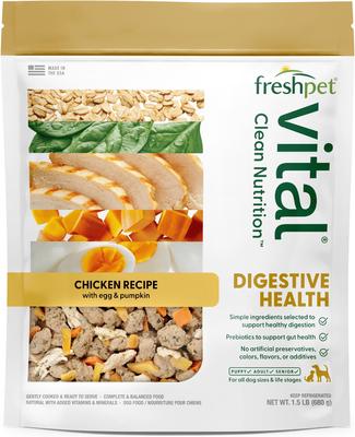 Show full view: Freshpet Vital Benefits Digestive Health Fresh Dog Food, 1.5-lb bag, case of 4 slide 3 of 10