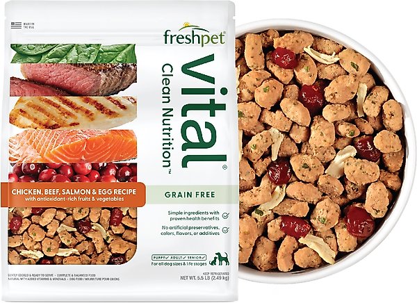 Freshpet Vital Chicken, Beef, Salmon & Egg Recipe Grain-Free Fresh Dog Food, 5.5-lb bag