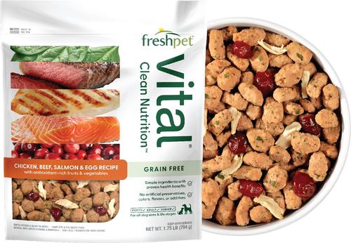 FRESHPET Vital Chicken, Beef, Salmon Egg Recipe Grain-Free Fresh