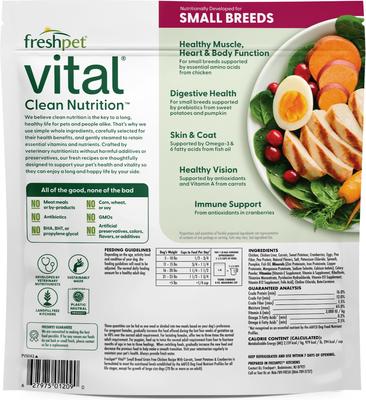 Show full view: Freshpet Vital Chicken Recipe Grain-Free Small Breed Fresh Dog Food, 1-lb bag, case of 6 slide 4 of 10