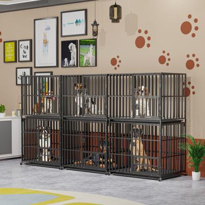 Show full view: BingoPaw Heavy Duty Stackable Metal Dog Kennel, Black, Large slide 3 of 11