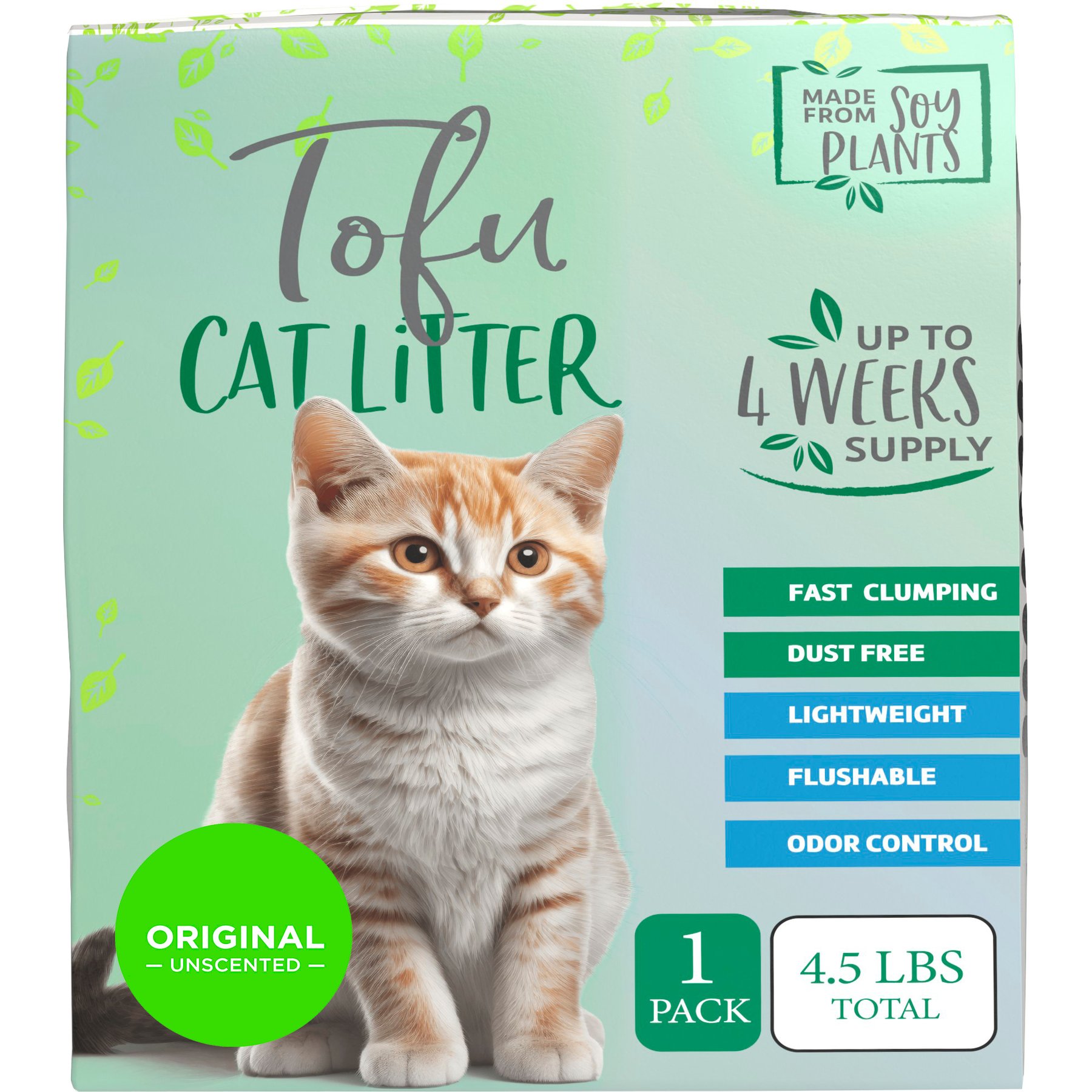 Natural Paw Tofu Cat Litter Refill Bag, 4.5-lb bag, Unscented