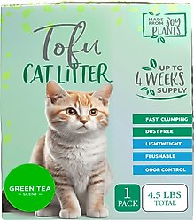 Natural Paw Tofu Cat Litter Refill Bag, 4.5-lb bag, Green Tea