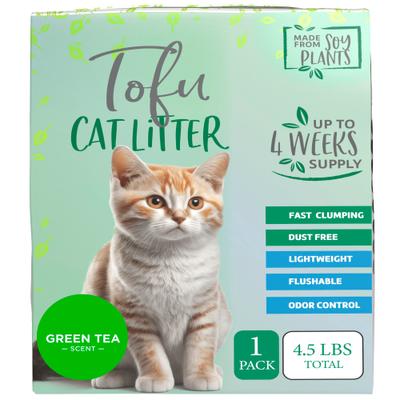 Show full view: Natural Paw Tofu Cat Litter Refill Bag, 4.5-lb bag, Green Tea slide 1 of 8