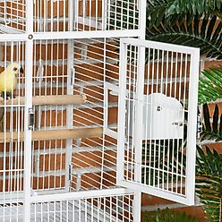 PawHut 55-in Parrot Bird Cage with Toy Hooks, White slide 2 of 9