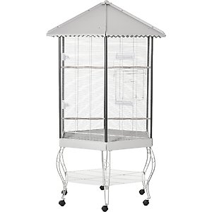 PawHut 77-in Aviary Bird Cage, White