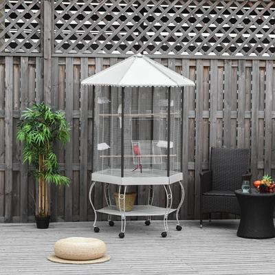 Show full view: PawHut 77-in Aviary Bird Cage, White slide 7 of 9