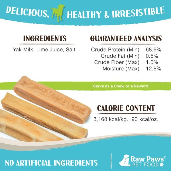 Raw Paws Himalayan Yak Dog Chews, Medium, 3 count