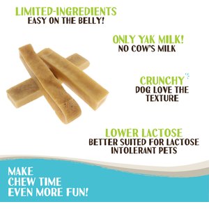 Raw Paws Himalayan Yak Dog Chews, Large, 4 count