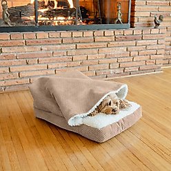 Snoozer Pet Products Rectangle Cozy Cave Covered Dog & Cat Bed with Removable Cover, Marmot Taupe, Medium