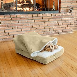 Snoozer Pet Products Rectangle Cozy Cave Covered Dog & Cat Bed with Removable Cover, Marmot Sand, Large