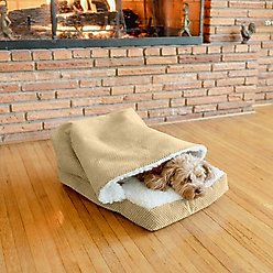 Snoozer Pet Products Rectangle Cozy Cave Covered Dog & Cat Bed with Removable Cover, Marmot Sand, Small