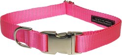 Sassy Dog Wear Aluminum Buckles Dog Collar, Pink, Small: 5/8-in wide, Adjusts 10-14-in