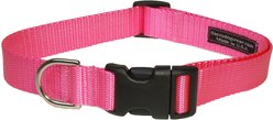 Sassy Dog Wear Nylon Webbing Dog Collar, Pink, Large: 1-in wide, Adjusts 18-28-in