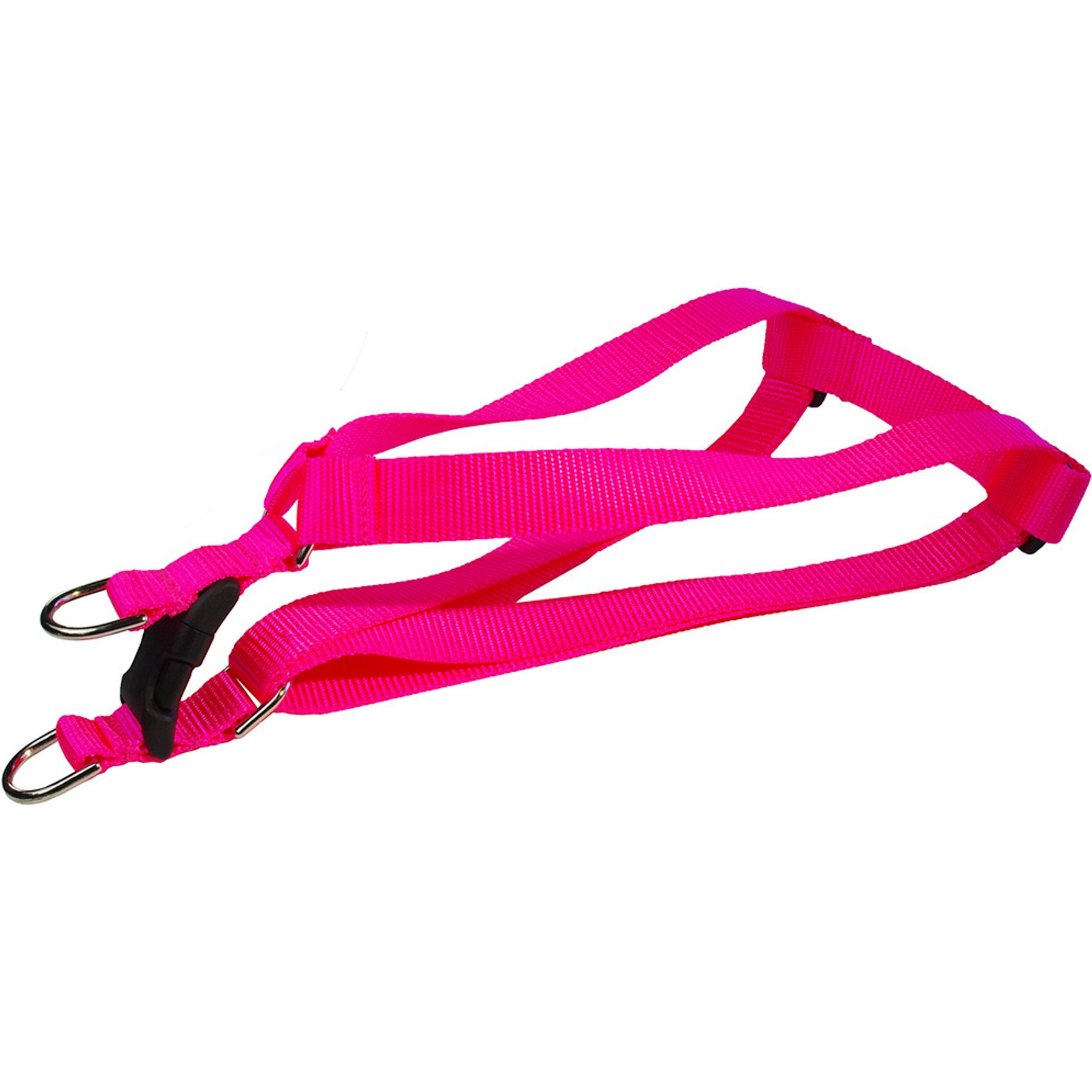 Sassy Dog Wear Neon Nylon Webbing Dog Harness, Pink, Large: 1-in wide, Adjusts 23-35-in