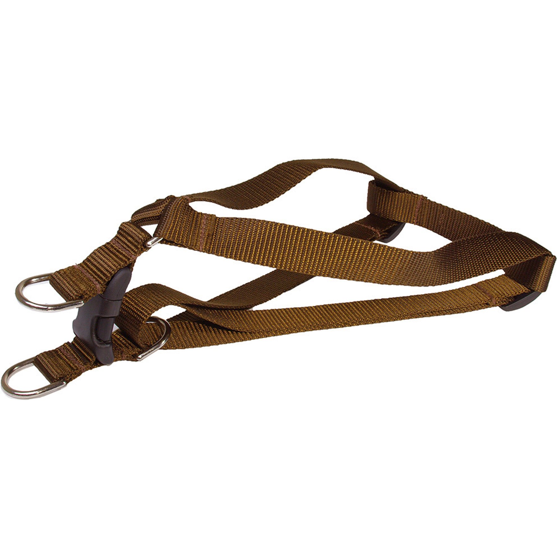 Sassy Dog Wear Nylon Webbing Dog Harness, Brown, Small: 5/8-in wide, Adjusts 15-21-in