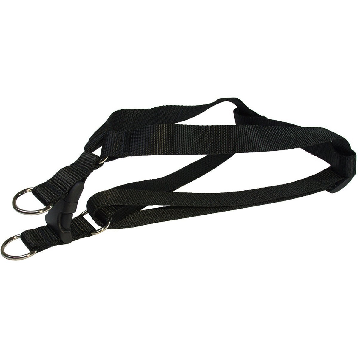 Sassy Dog Wear Nylon Webbing Dog Harness, Black, Large: 1-in wide, Adjusts 23-35-in