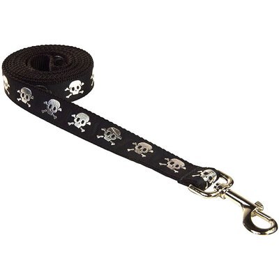 Sassy Dog Wear Sassy Dog Wear Reflective Skull Dog Leash, Black, X-Small: 1/2-in wide, 4-ft long