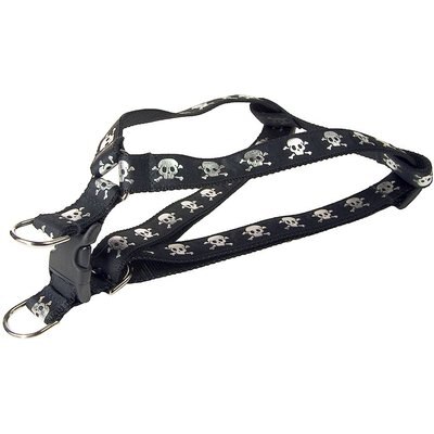 Sassy Dog Wear Sassy Dog Wear Reflective Skull Dog Harness, Black, X-Small: 1/2-in wide, Adjusts 8 -16-in