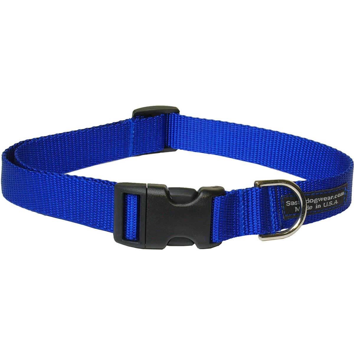 Sassy Dog Wear Nylon Webbing Dog Collar, Blue, Small: 5/8-in wide, Adjusts 10-14-in