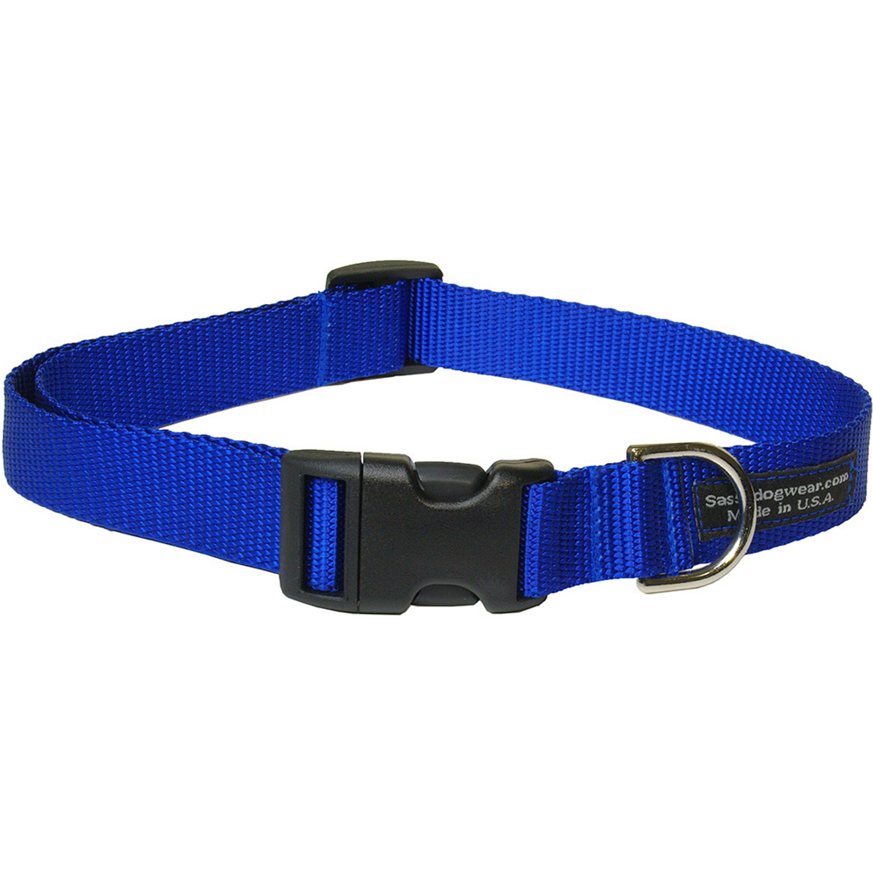 Sassy Dog Wear Nylon Webbing Dog Collar, Blue, Medium: 3/4-in wide, Adjusts 13-20-in