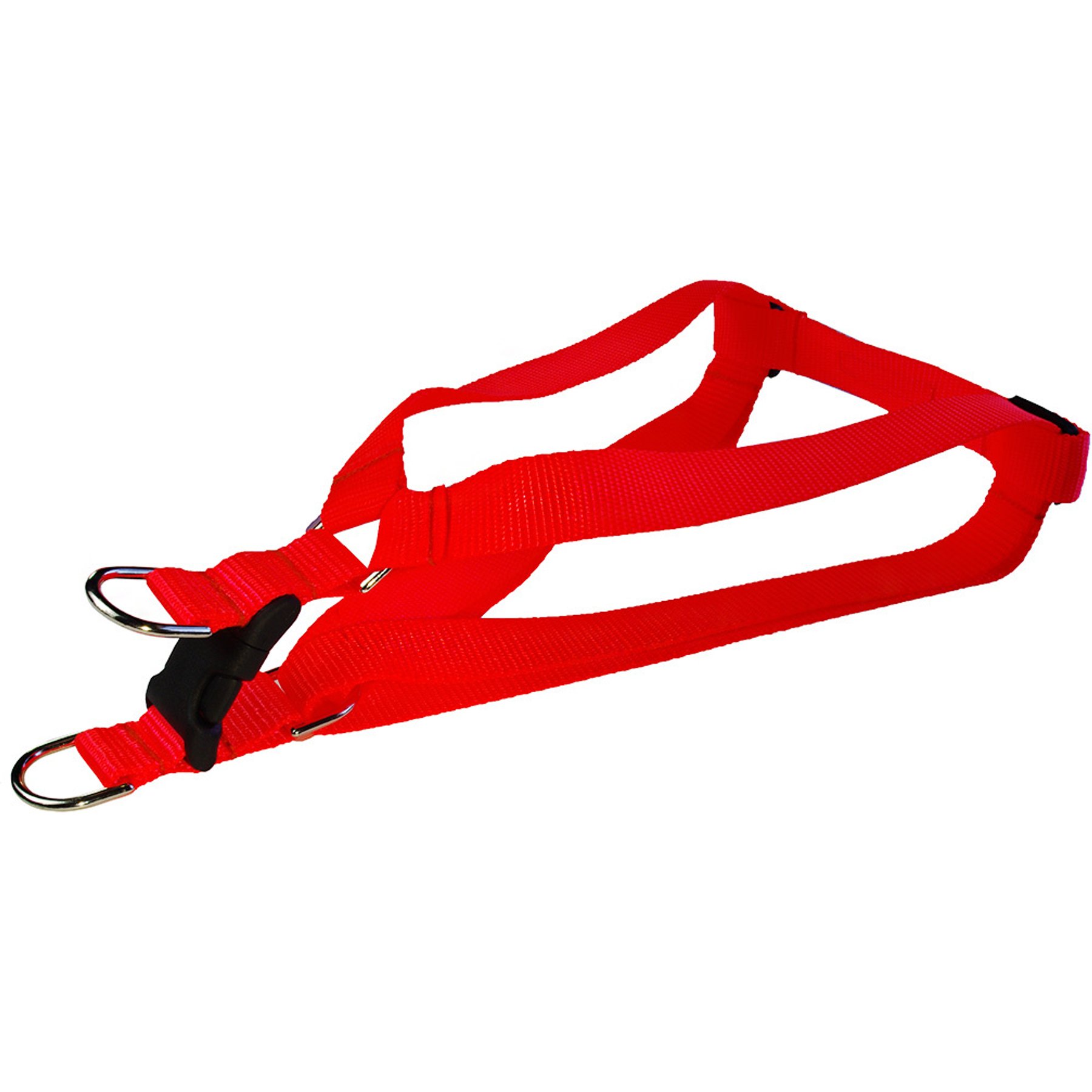 Sassy Dog Wear Neon Nylon Webbing Dog Harness, Orange, Large: 1-in wide, Adjusts 23-35-in