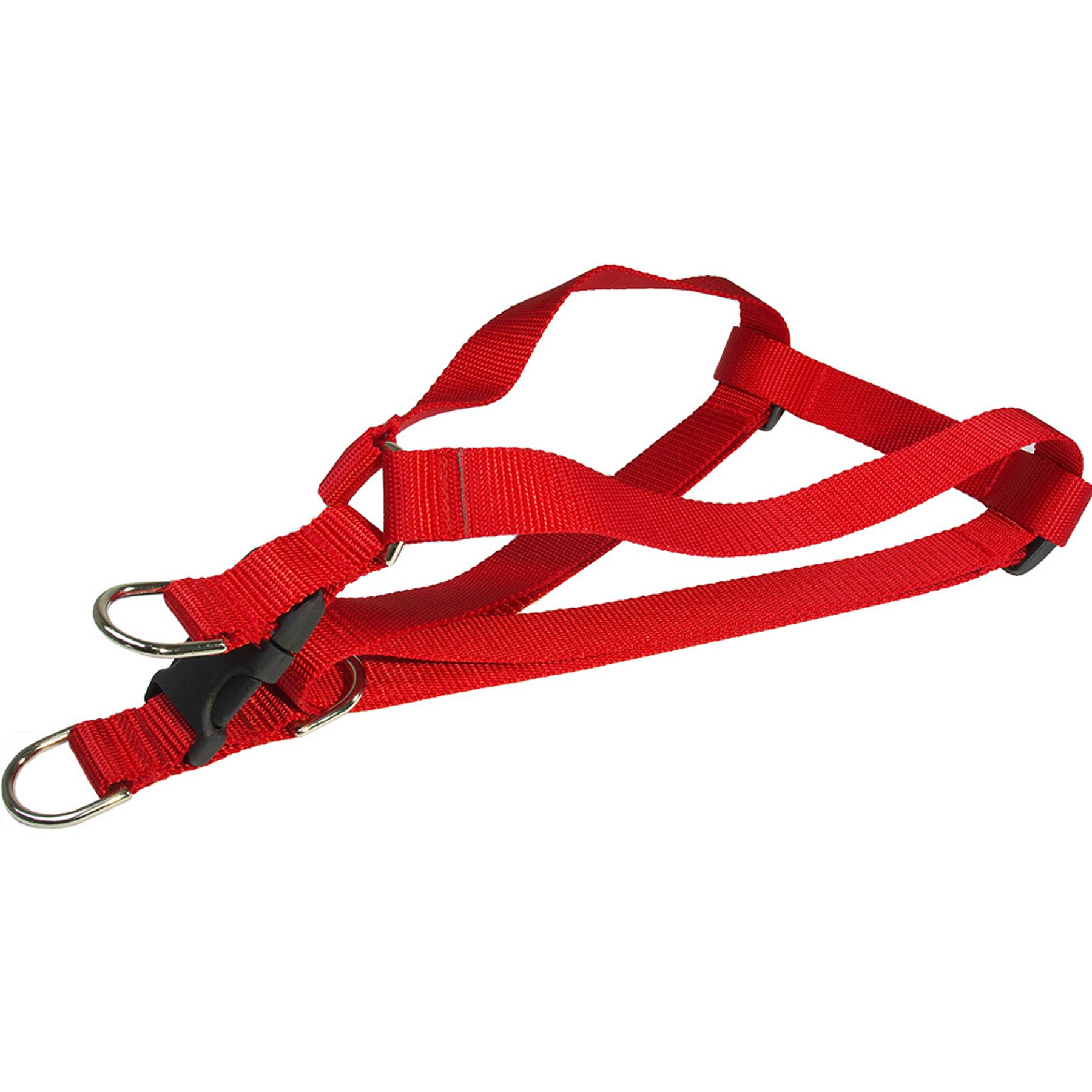 Sassy Dog Wear Nylon Webbing Dog Harness, Red, Large: 1-in wide, Adjusts 23-35-in