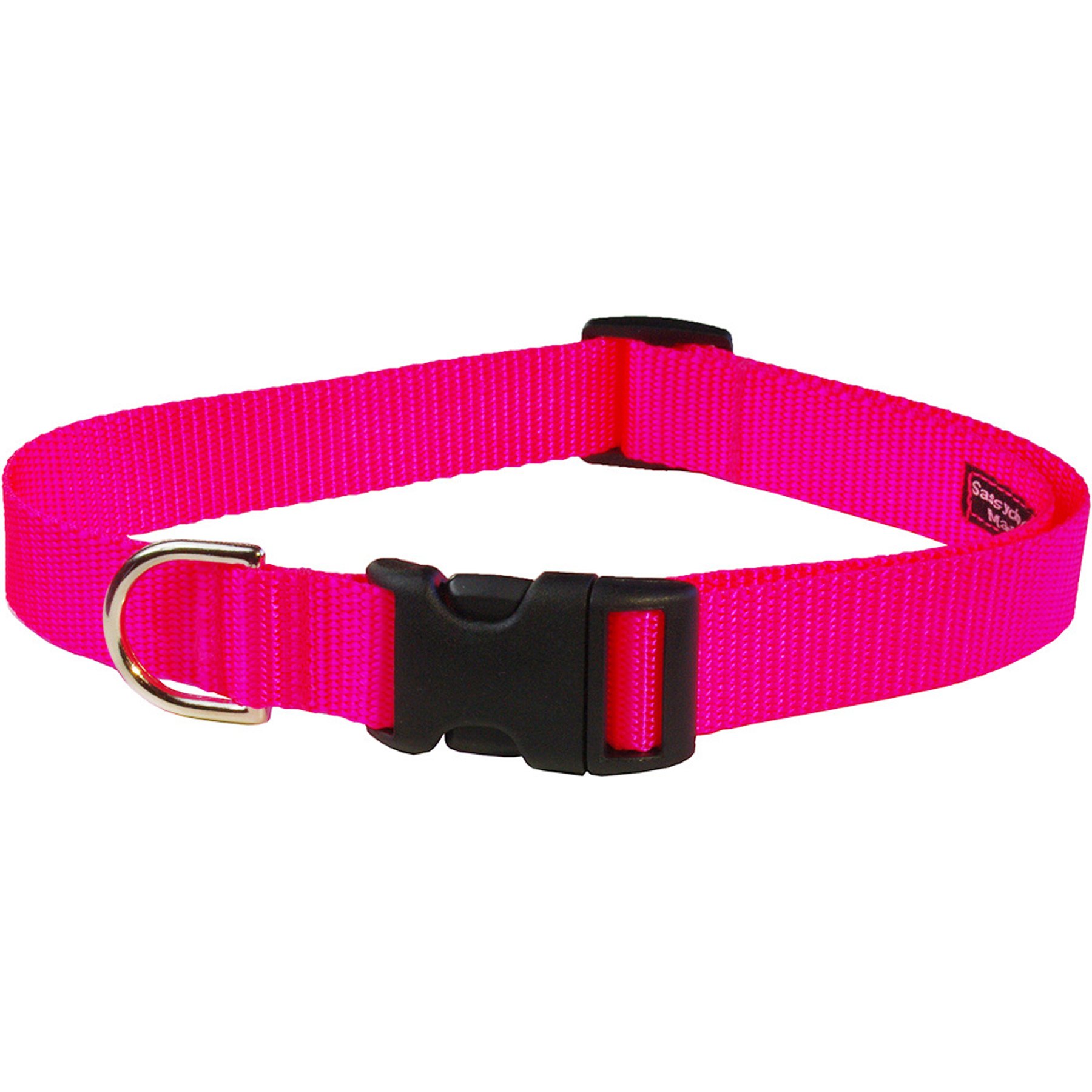 Sassy Dog Wear Neon Nylon Webbing Dog Collar, Pink, Small: 5/8-in wide, Adjusts 10-14-in