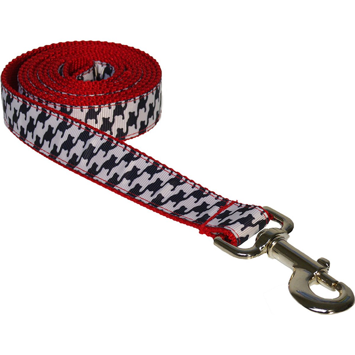Sassy Dog Wear Houndstooth Dog Leash, Black/White, Small: 3/4-in wide, 4-ft long