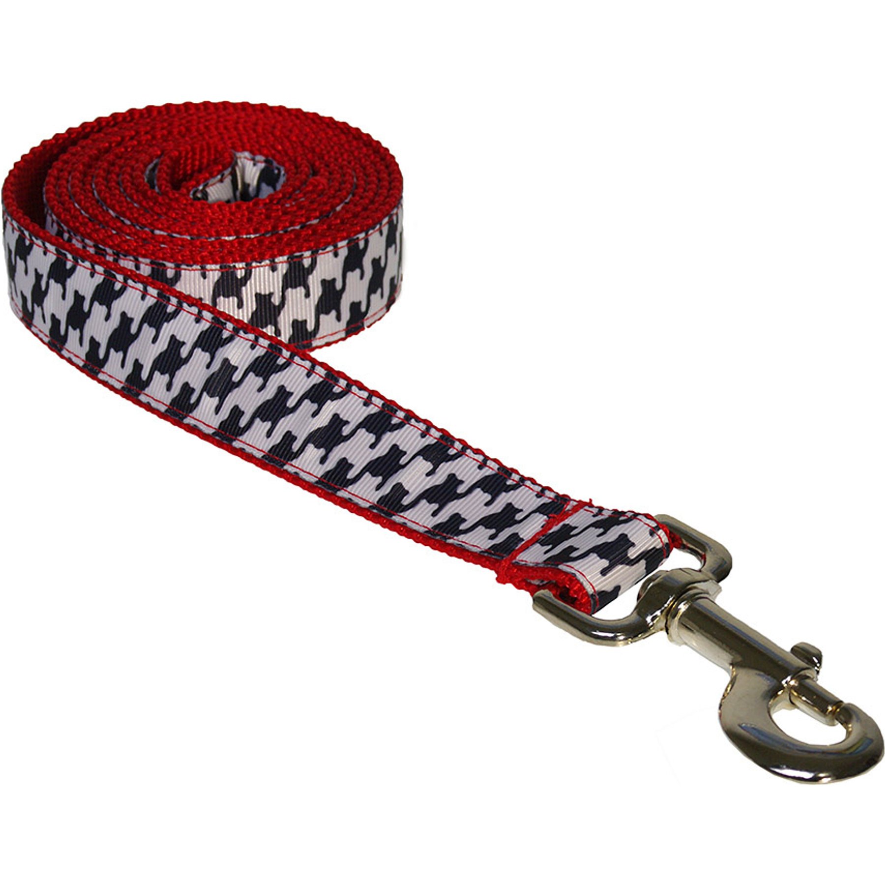 Sassy Dog Wear Houndstooth Dog Leash, Black/White, Large: 1-in wide, 6-ft long