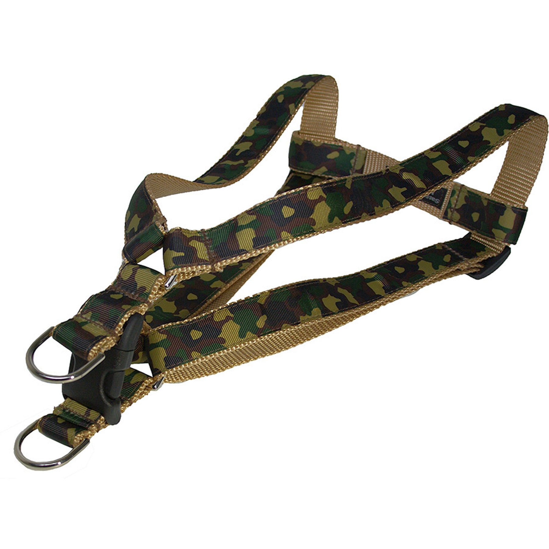 Sassy Dog Wear Camouflage Dog Harness, Green, Large: 1-in wide, Adjusts 23-35-in