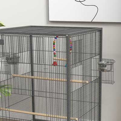 Show full view: PawHut Large Indoor & Outdoor Tabletop Bird Cage, Gray, 19 x 18 x 29.25-in slide 9 of 9
